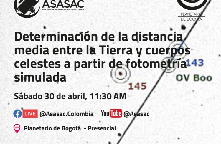 30 de abril 2022 – Determinación de la distancia media entre la Tierra y cuerpos celestes a partir de fotometría simulada